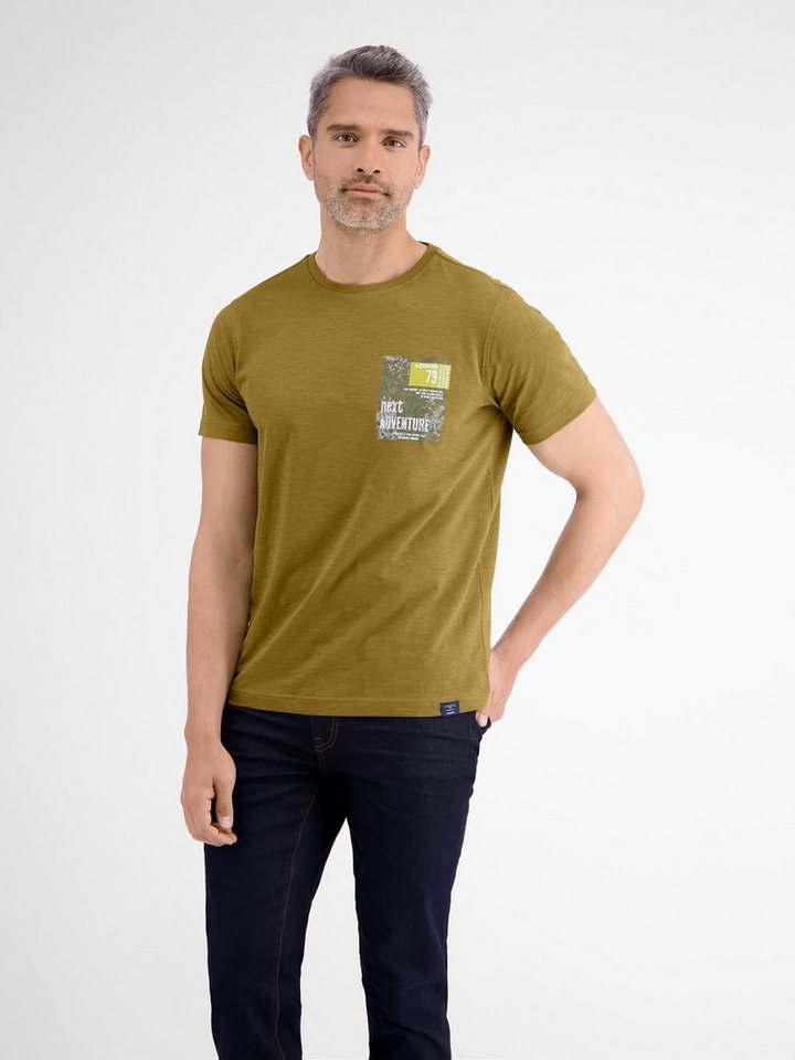 LERROS T-Shirt LERROS O-Neck T-Shirt, Brustprint von LERROS