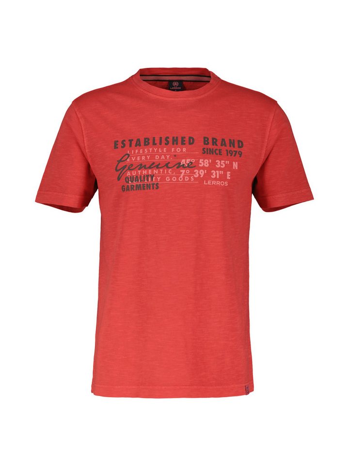 LERROS T-Shirt LERROS T-Shirt, unifarben mit Brustprint von LERROS