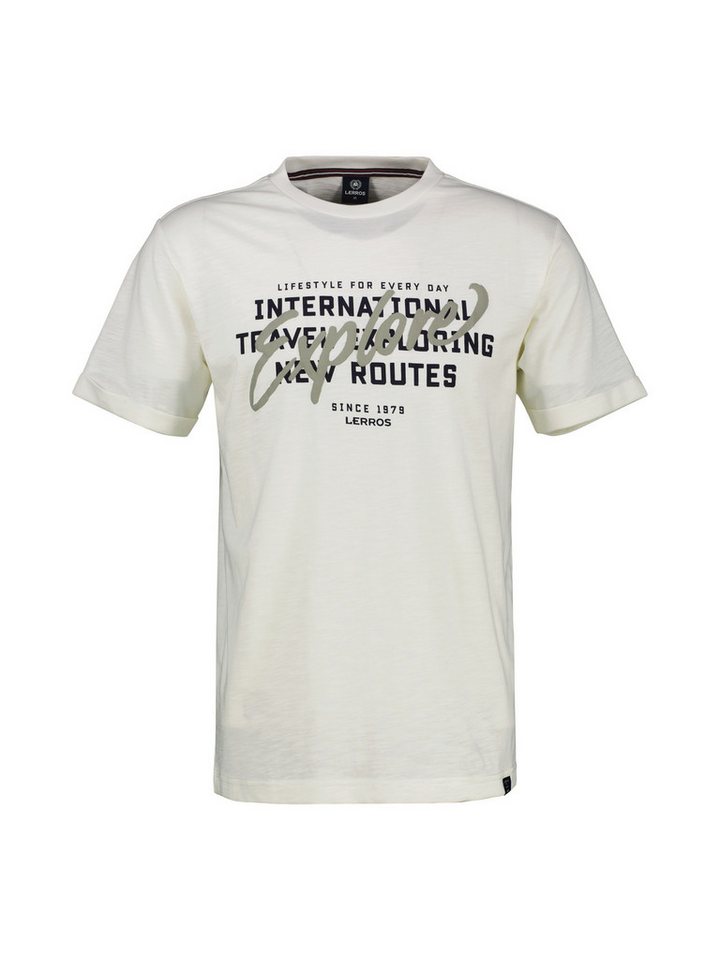 LERROS T-Shirt LERROS T-Shirt mit Brustprint in Übergrößen von LERROS