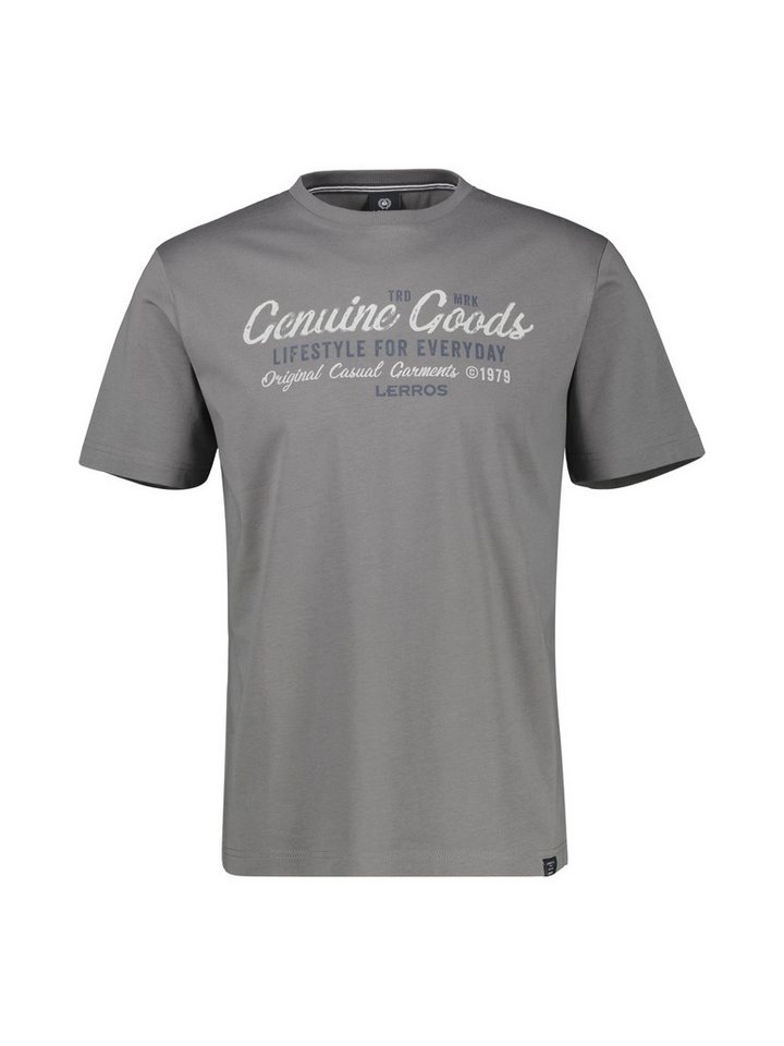 LERROS T-Shirt LERROS T-Shirt unifarben mit Print und 1/2-Ärmeln von LERROS