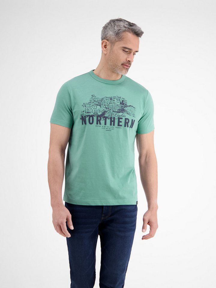 LERROS T-Shirt LERROS Unifarbenes T-Shirt mit Brustprint von LERROS