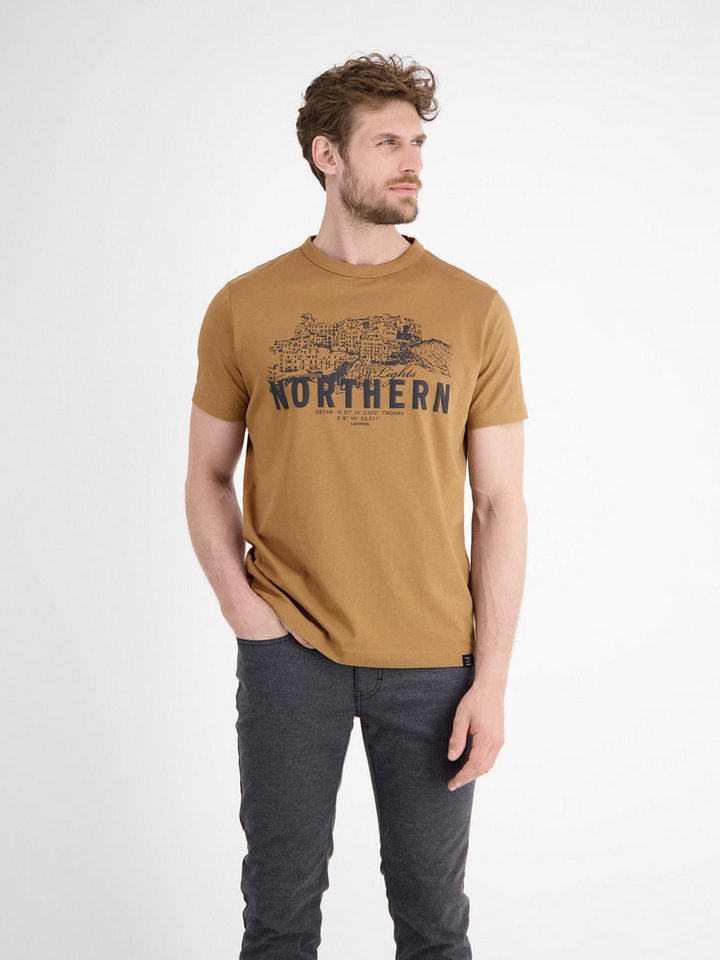 LERROS T-Shirt LERROS Unifarbenes T-Shirt mit Brustprint von LERROS