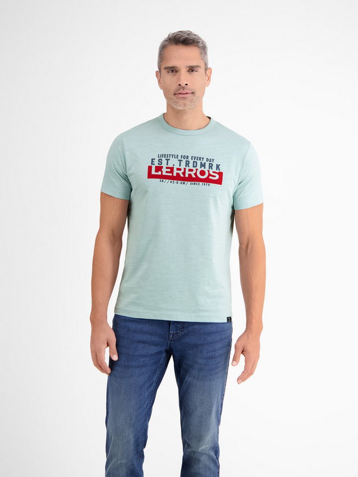 LERROS T-Shirt LERROS Unifarbenes T-Shirt mit Print von LERROS