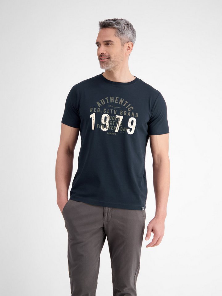 LERROS T-Shirt LERROS Unifarbenes T-Shirt mit Print von LERROS