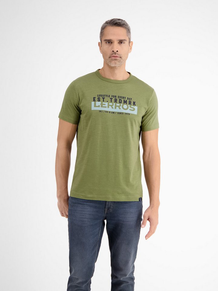 LERROS T-Shirt LERROS Unifarbenes T-Shirt mit Print von LERROS