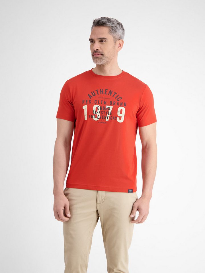 LERROS T-Shirt LERROS Unifarbenes T-Shirt mit Print von LERROS