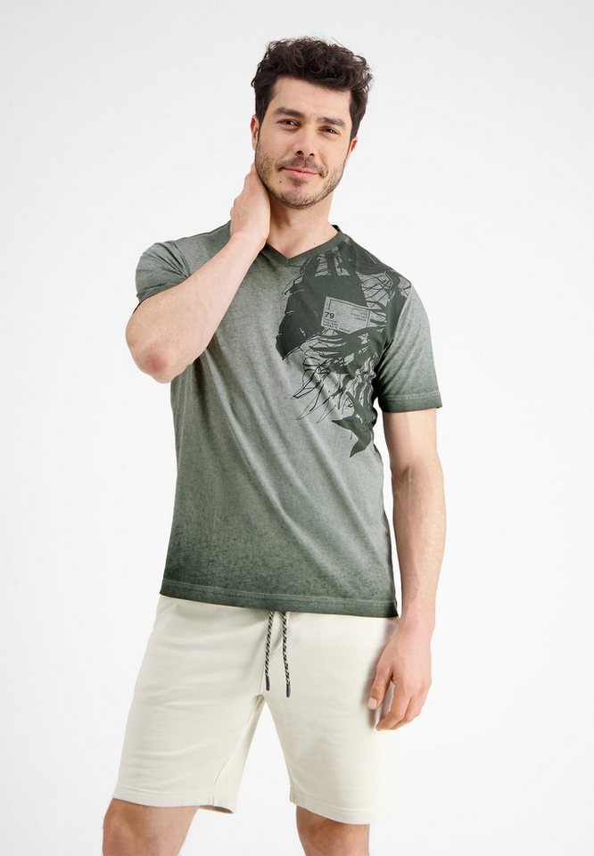 LERROS V-Shirt LERROS V-Neck T-Shirt mit floralem Print von LERROS