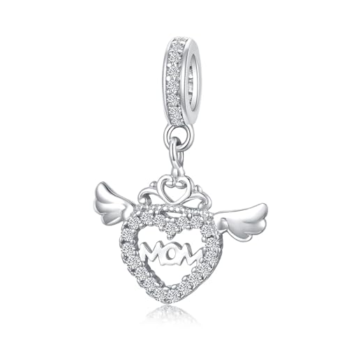 Charm Mutter Flügel Engel Krone Herz Mutter Tochter Liebe mit Strass Anhänger 925 Silber - Les Folies für Pandora von LES FOLIES DI PAOLA GRIECO