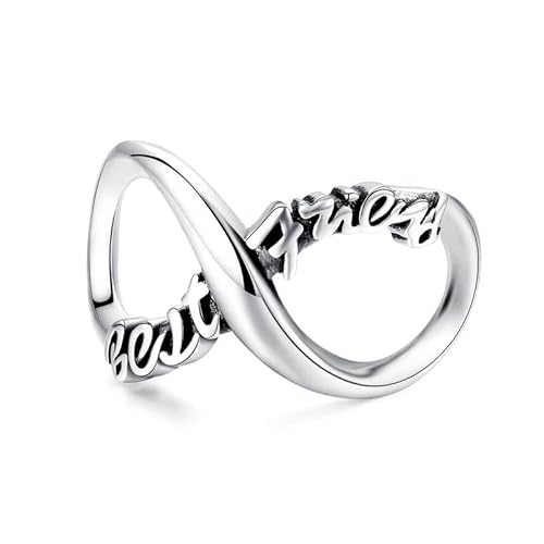 Charm Unendliche Freundschaft Best Friends Beste Freunde 925 Silber – Les Folies für Pandora, Sterling-Silber, Zirkonia von LES FOLIES DI PAOLA GRIECO