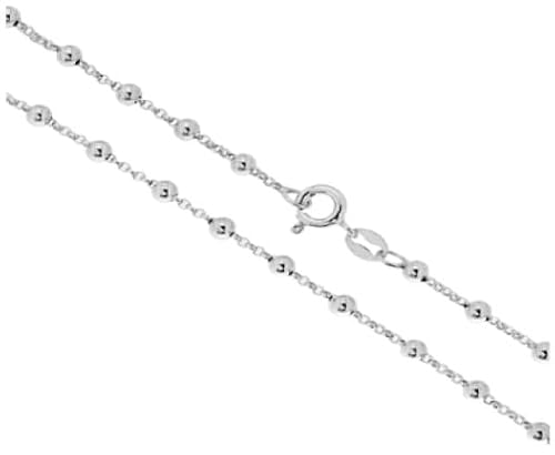 Halskette Spacer Medium 45 cm Draht 1,4 mm Kugel 3 mm aus 925er Silber - Les Folies von LES FOLIES DI PAOLA GRIECO