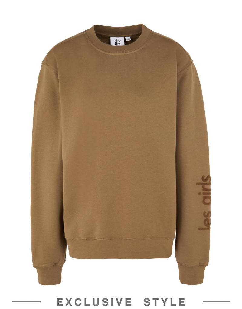 LES GIRLS LES BOYS x YOOX Sweatshirt Damen Militärgrün von LES GIRLS LES BOYS x YOOX