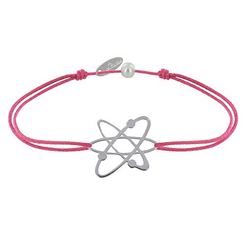 LES POULETTES BIJOUX - Armband Gemischt Link 925 Silber Medaille Atom - Fuchsia von LES POULETTES BIJOUX
