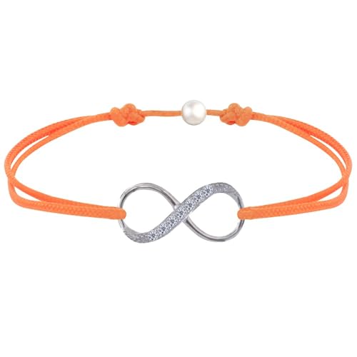 LES POULETTES BIJOUX - Armband Link 925 Silber Unendlichkeit und Strass - Orange von LES POULETTES BIJOUX
