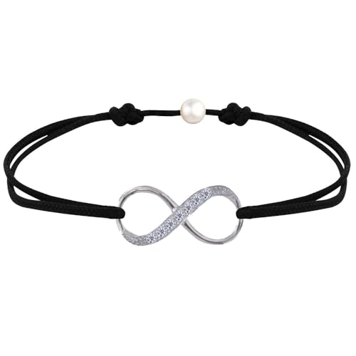 LES POULETTES BIJOUX - Armband Link 925 Silber Unendlichkeit und Strass - Schwarz LES POULETTES BIJOUX - Armband Link 925 Silber Unendlichkeit und Strass - Schwarz von LES POULETTES BIJOUX