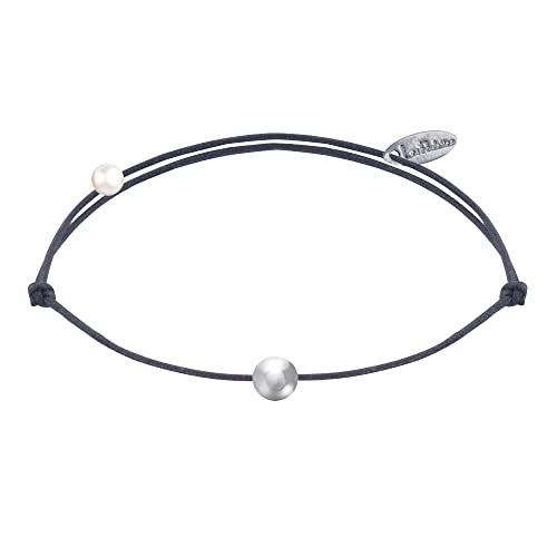 LES POULETTES BIJOUX - Armband Link Kleine 925 Silber Perle - Grau LES POULETTES BIJOUX - Armband Link Kleine 925 Silber Perle - Grau von LES POULETTES BIJOUX
