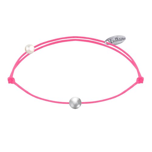 LES POULETTES BIJOUX - Armband Link Kleine 925 Silber Perle - Neon Pink LES POULETTES BIJOUX - Armband Link Kleine 925 Silber Perle - Neon Pink von LES POULETTES BIJOUX