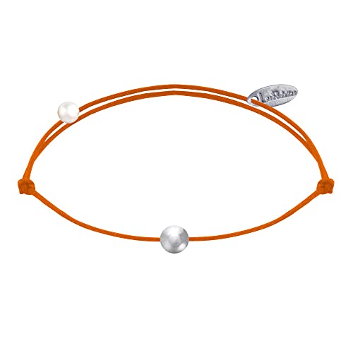 LES POULETTES BIJOUX - Armband Link Kleine 925 Silber Perle - Orange von LES POULETTES BIJOUX