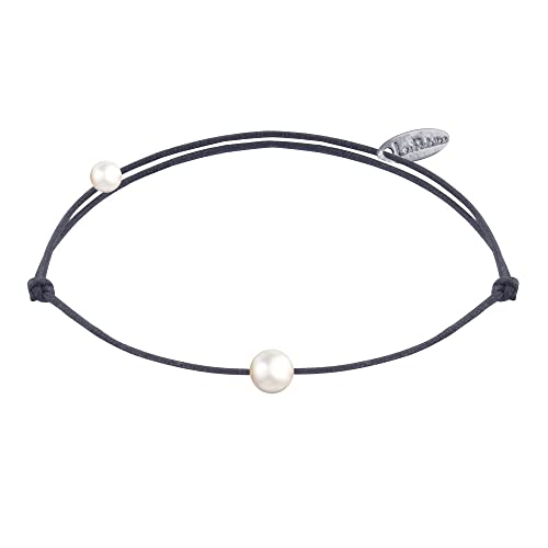 LES POULETTES BIJOUX - Armband Link Kleine Weiße Zucht Perle - Grau LES POULETTES BIJOUX - Armband Link Kleine Weiße Zucht Perle - Grau von LES POULETTES BIJOUX