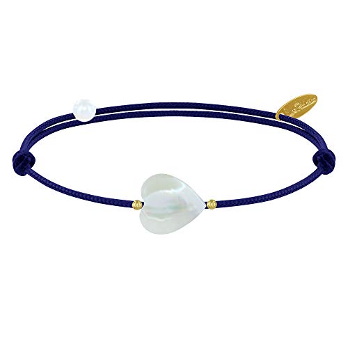 LES POULETTES BIJOUX - Armband Link Kleines Herz Perlmutt - Classics - Blau Navy von LES POULETTES BIJOUX