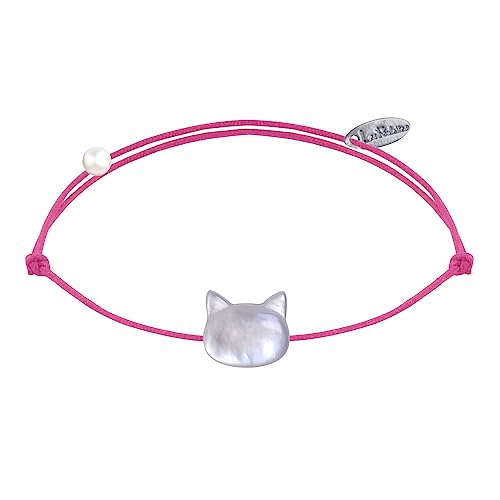 LES POULETTES BIJOUX - Armband Link Perlmutt Katzenkopf - Fuchsia von LES POULETTES BIJOUX