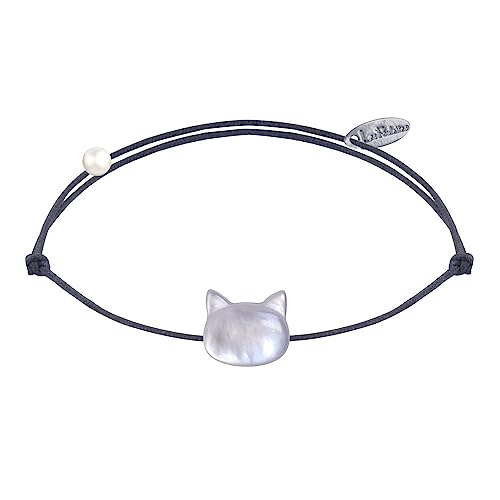 LES POULETTES BIJOUX - Armband Link Perlmutt Katzenkopf - Grau von LES POULETTES BIJOUX