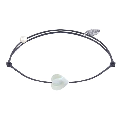 LES POULETTES BIJOUX - Armband Link Perlmutt Mini-Herz - Grau LES POULETTES BIJOUX - Armband Link Perlmutt Mini-Herz - Grau von LES POULETTES BIJOUX