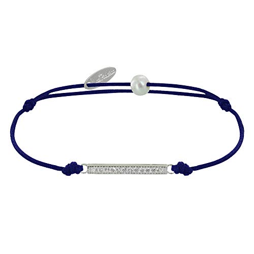 LES POULETTES BIJOUX - Armband Link 925 Silber Medaille Kleiner Streifen Strass - Blau Navy LES POULETTES BIJOUX - Armband Link 925 Silber Medaille Kleiner Streifen Strass - Blau Navy von LES POULETTES BIJOUX