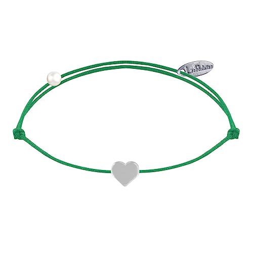 LES POULETTES BIJOUX - Armband Link 925 Silber Mini Herz - Grün von LES POULETTES BIJOUX