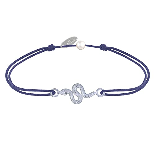 LES POULETTES BIJOUX - Armband Link Silber Schlange - Blau Navy von LES POULETTES BIJOUX
