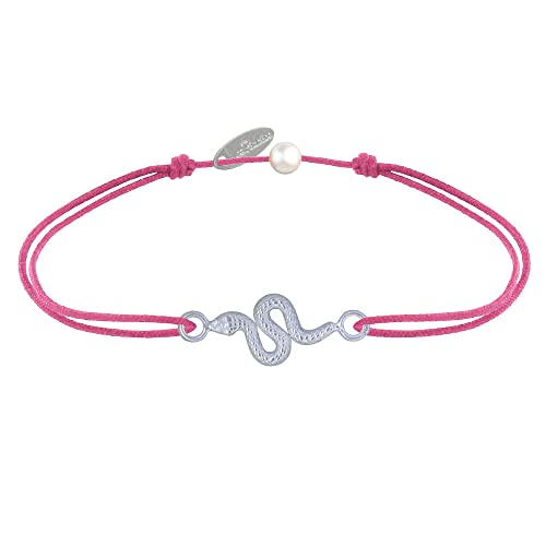 LES POULETTES BIJOUX - Armband Link 925 Silber Schlange - Fuchsia von LES POULETTES BIJOUX