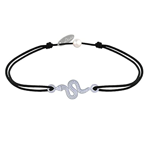 LES POULETTES BIJOUX - Armband Link 925 Silber Schlange - Schwarz LES POULETTES BIJOUX - Armband Link 925 Silber Schlange - Schwarz von LES POULETTES BIJOUX