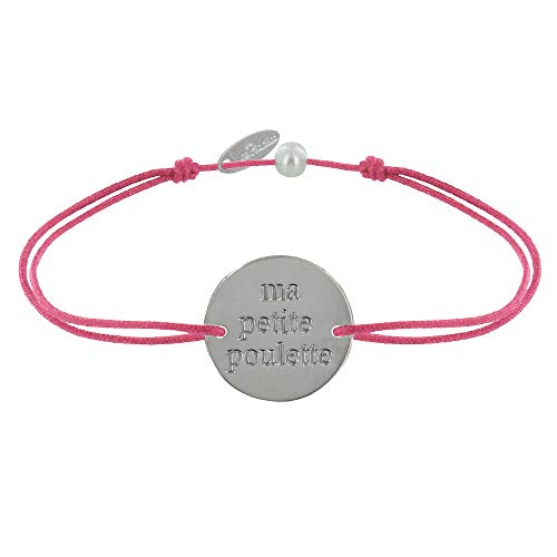 LES POULETTES BIJOUX - Armband Link Versilbert Runde Medaille Ma Petite Poulette - Fuchsia LES POULETTES BIJOUX - Armband Link Versilbert Runde Medaille Ma Petite Poulette - Fuchsia von LES POULETTES BIJOUX