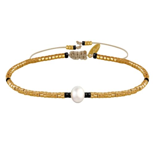 LES POULETTES BIJOUX - Armband Link Weiß Süßwasserperle und Kleine Glänzenden Perlen - Gold LES POULETTES BIJOUX - Armband Link Weiß Süßwasserperle und Kleine Glänzenden Perlen - Gold von LES POULETTES BIJOUX