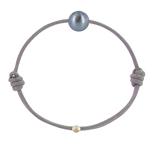 LES POULETTES BIJOUX - Dark Grey Zuchtperlen Armband 8-9 mm - Meine Perle - mit Wachs Cords - Classics - Grau LES POULETTES BIJOUX - Dark Grey Zuchtperlen Armband 8-9 mm - Meine Perle - mit Wachs Cords - Classics - Grau von LES POULETTES BIJOUX