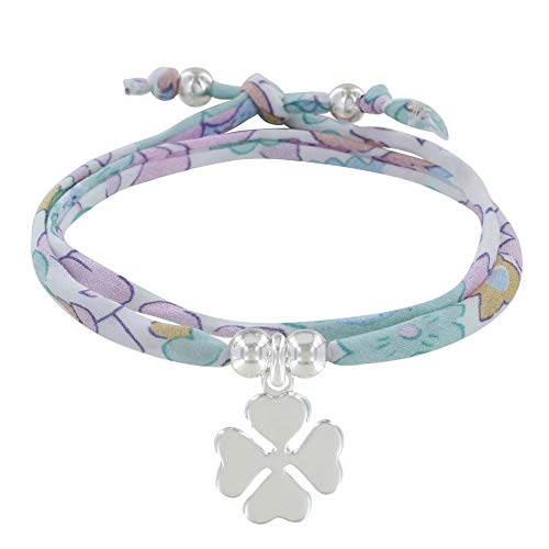 LES POULETTES BIJOUX - Doppel Runde Link Armband Liberty und Silber 925 Klee - Classics - Blauer Himmel LES POULETTES BIJOUX - Doppel Runde Link Armband Liberty und Silber 925 Klee - Classics - Blauer Himmel von LES POULETTES BIJOUX
