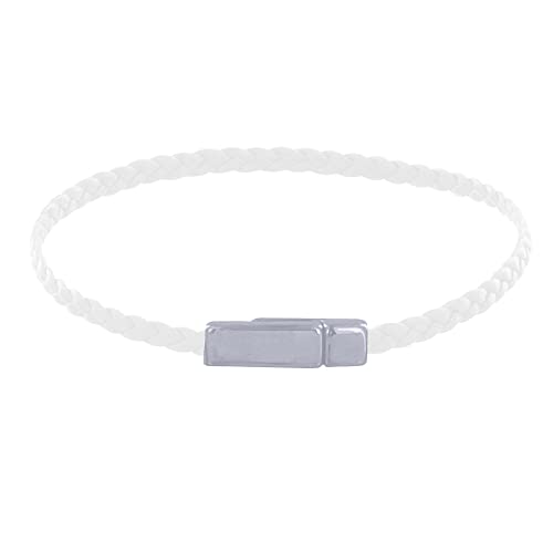 LES POULETTES BIJOUX - Frau Armband Flachen Geflecht Mattem Leder Silbernem Metall Magnet Verschluss - Weib von LES POULETTES BIJOUX