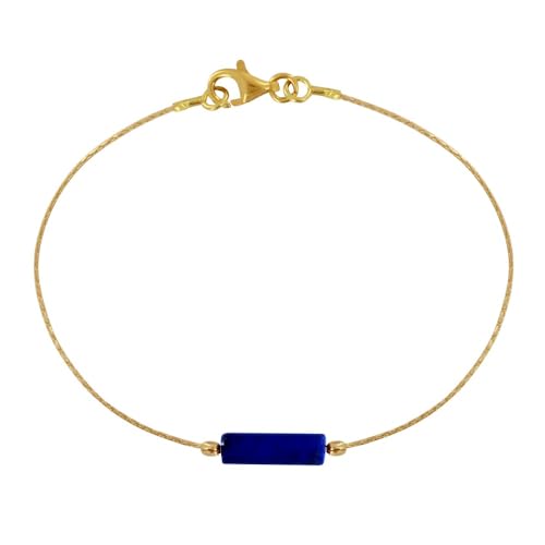 LES POULETTES BIJOUX - Gold Filled Armband Lapislazuli Zylinder von LES POULETTES BIJOUX