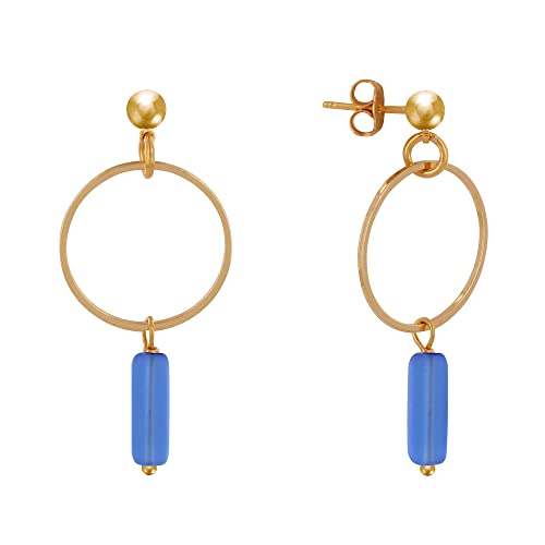 LES POULETTES BIJOUX - Goldene Ohrringe Kreis und Rechteckigen Perle - Blau Navy LES POULETTES BIJOUX - Goldene Ohrringe Kreis und Rechteckigen Perle - Blau Navy von LES POULETTES BIJOUX