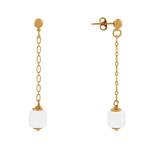 LES POULETTES BIJOUX - Goldenem Messing Ohrringe Kette und Keramikwürfel - Weib von LES POULETTES BIJOUX