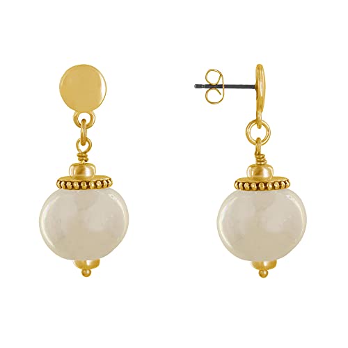 LES POULETTES BIJOUX - Goldenes Metall Nägel Ohrringe und Große Keramik Perlen - Beige LES POULETTES BIJOUX - Goldenes Metall Nägel Ohrringe und Große Keramik Perlen - Beige von LES POULETTES BIJOUX