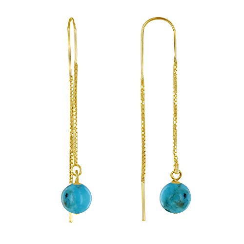 LES POULETTES BIJOUX - Goldenes Silber Kette Ohrringe und Türkis Perle von LES POULETTES BIJOUX