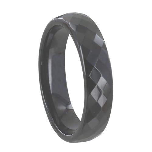 LES POULETTES BIJOUX - Großer Hämatit Ring Facettierter - 6 mm - Taille 62 (19.7) von LES POULETTES BIJOUX