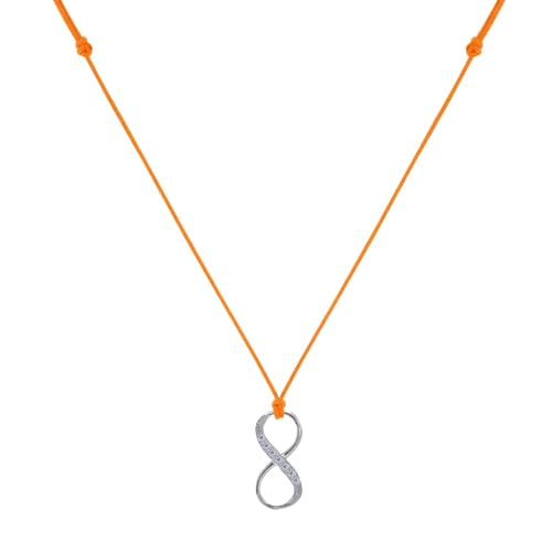 LES POULETTES BIJOUX - Halskette Link 925 Silber Unendlichkeit und Strass - Orange von LES POULETTES BIJOUX