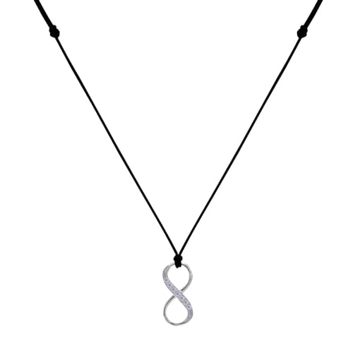 LES POULETTES BIJOUX - Halskette Link 925 Silber Unendlichkeit und Strass - Schwarz LES POULETTES BIJOUX - Halskette Link 925 Silber Unendlichkeit und Strass - Schwarz von LES POULETTES BIJOUX