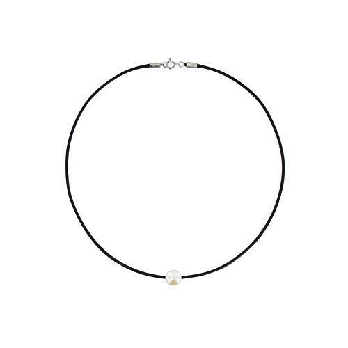 LES POULETTES BIJOUX - Halskette Weiß Perle 8-9 mm - Classics - Schwarz von LES POULETTES BIJOUX