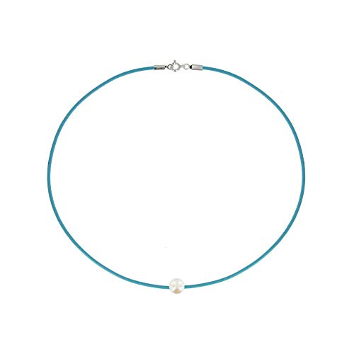 LES POULETTES BIJOUX - Halskette Weiß Perle 8-9 mm - Colors - Turquoise LES POULETTES BIJOUX - Halskette Weiß Perle 8-9 mm - Colors - Turquoise von LES POULETTES BIJOUX
