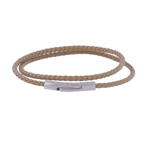LES POULETTES BIJOUX - Herren Armband Double Turn Leder Geflochtene Runde Für 19cm Handgelenk - Braun LES POULETTES BIJOUX - Herren Armband Double Turn Leder Geflochtene Runde Für 19cm Handgelenk - Braun von LES POULETTES BIJOUX