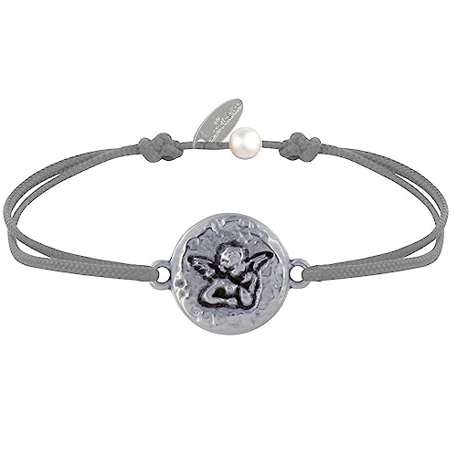 LES POULETTES BIJOUX - Link Armband Versilbertem Messing Gehämmerte Runde Medaille Engel Raphael - Hellgrau LES POULETTES BIJOUX - Link Armband Versilbertem Messing Gehämmerte Runde Medaille Engel Raphael - Hellgrau von LES POULETTES BIJOUX