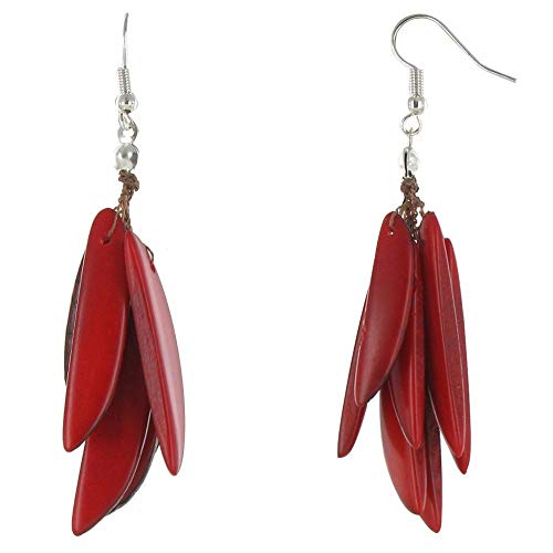 LES POULETTES BIJOUX - Ohrringe Tagua Flamme - Classics - Rote von LES POULETTES BIJOUX