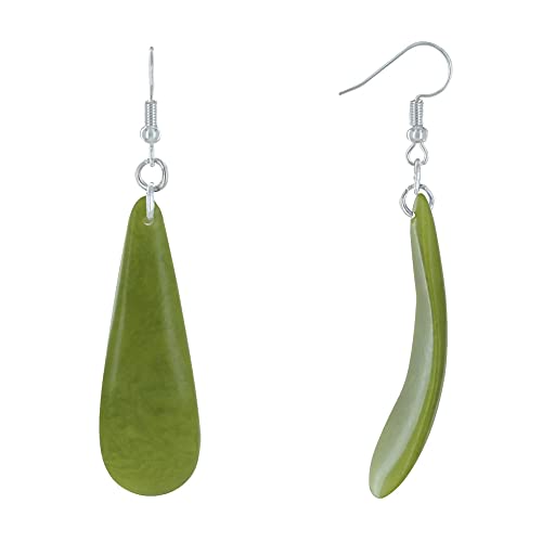 LES POULETTES BIJOUX - Ohrringe Tagua Gebogenen Fallen - Grün von LES POULETTES BIJOUX